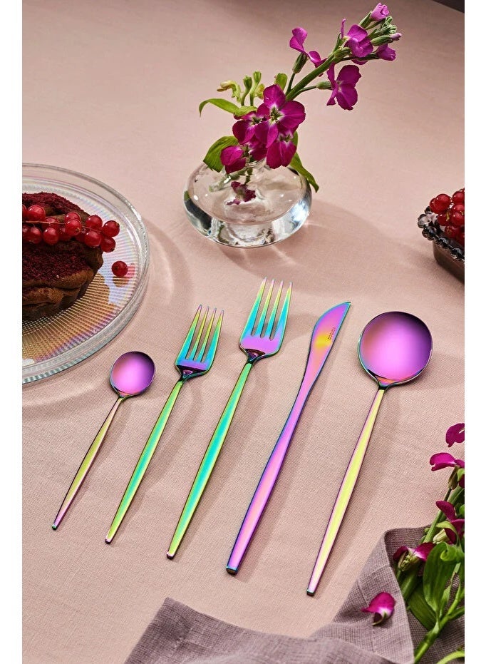 كاراجا مجموعة من 35 مقصًا وشوكة وملعقة من الفولاذ المقاوم للصدأ بألوان مختلفة، مناسبة للاستخدام في المنازل والمكاتب والمقاهي والفنادق. - Image 1